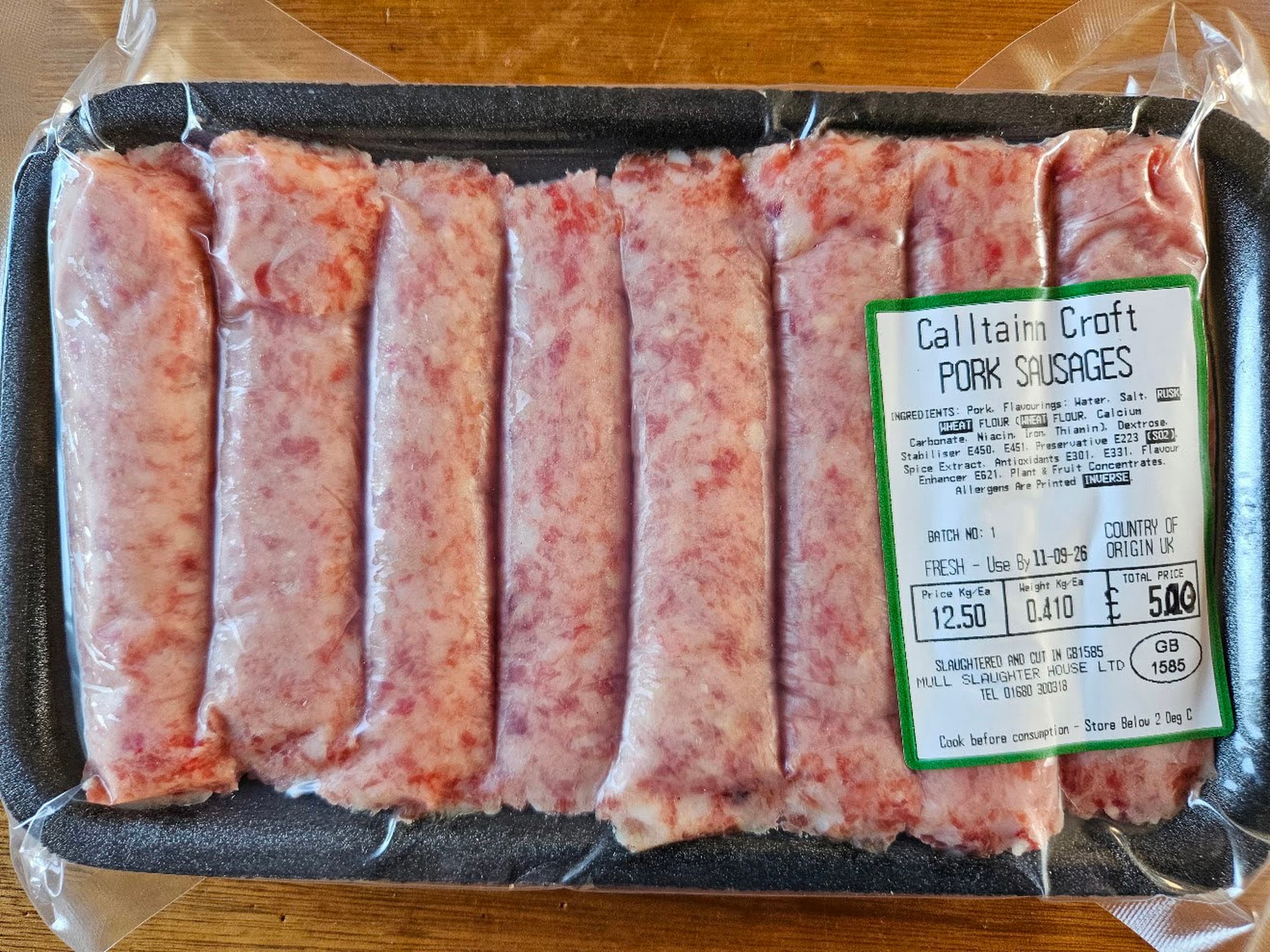 Pork sausages 400g