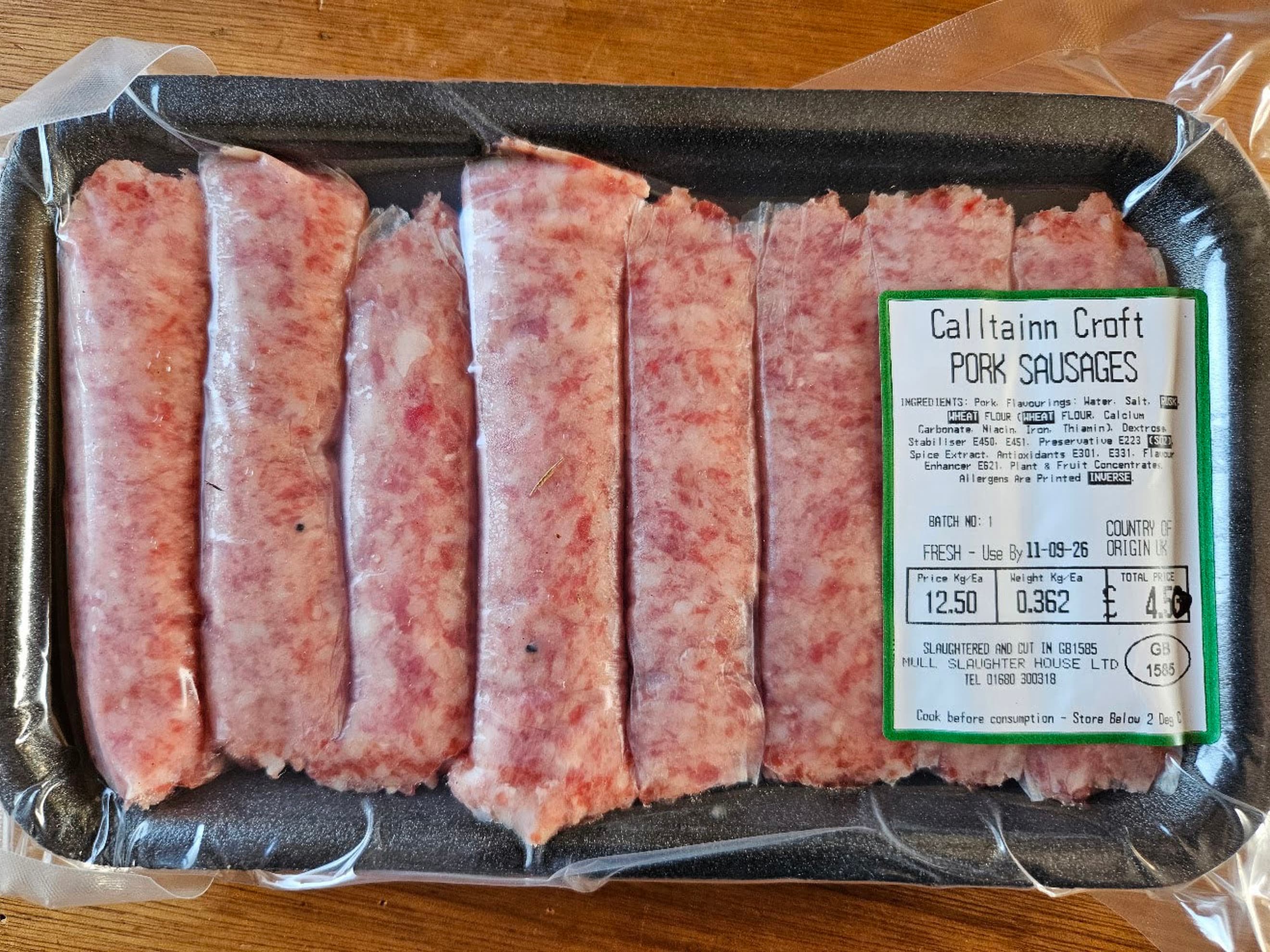 Pork sausages 360g